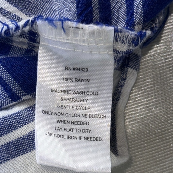 Derek Heart Blue Plaid Button Down Rolled Tab Sleeve Retro Chic Streetwear - Picture 10 of 12